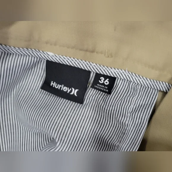 Hurley Men's Dri-fit Nike Khaki Chino Shorts Size 36 - Picture 9 of 12